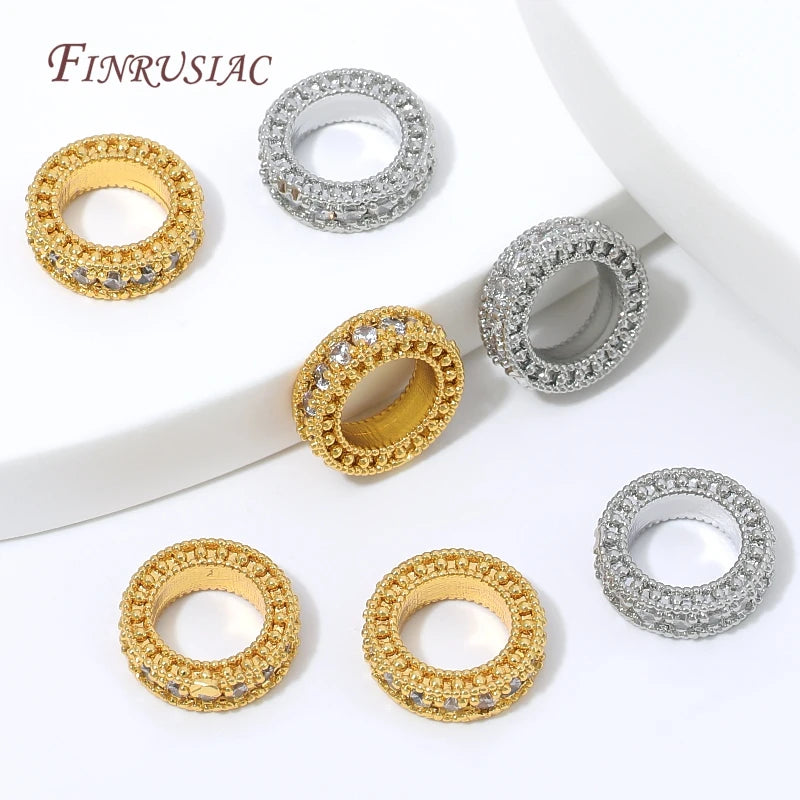18K Gold Plated Zircon Spacer Beads | DIY Jewelry Making Jewelry Making Beads P3