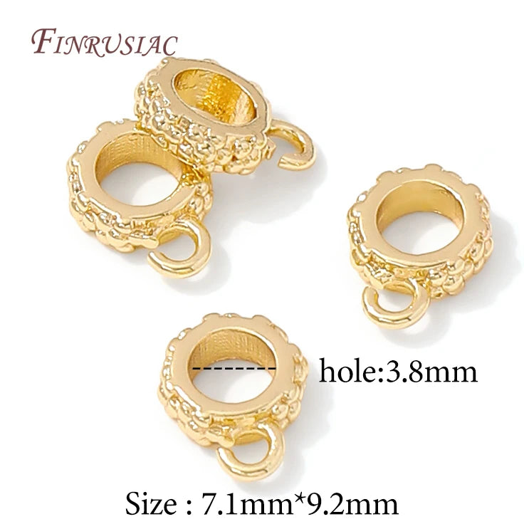 14K Gold Plated CZ Pendant Bails – Round Bail Connectors Pendant Bail Connectors P3 14K Gold Plated 20 pcs