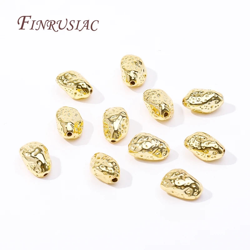 18K Gold Plated Irregular Stone Spacer Beads – DIY Jewelry Jewelry Making Beads P3