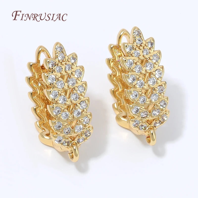 18K Gold Plated CZ Huggie Hoop Earring Clasp – DIY Findings Earring Jewelry Findings P3