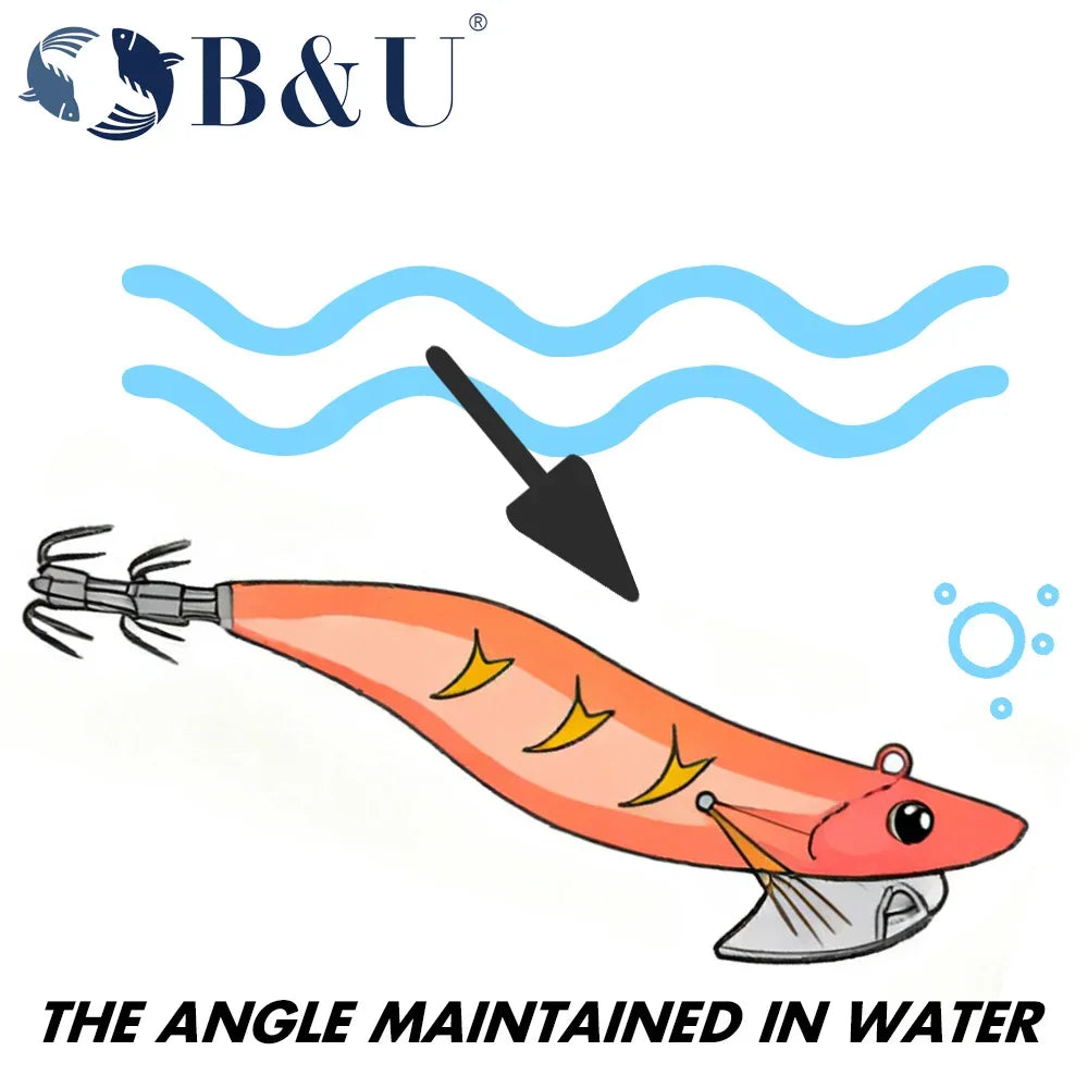 B&U Egi Squid Jig Lure – Slow Sinking Saltwater Fishing Tackle Squid Jig Lure P3