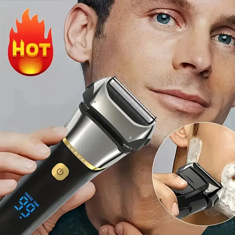 Men's Electric Foil Shaver – USB Rechargeable, IPX7, LED Display Electric Foil Shaver P3