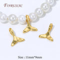 18K Gold Plated Fishtail Charm Pendants | Brass DIY Jewelry Jewelry Charm Pendants P3 18K Real Gold Plated 5 pieces