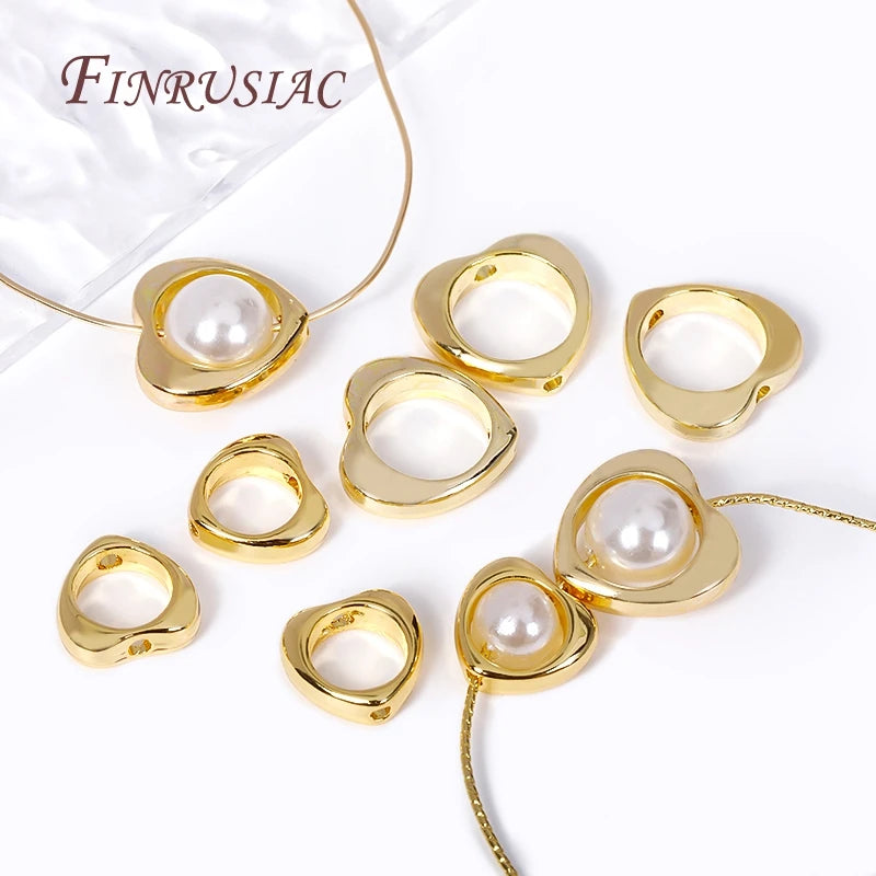 18K Gold Plated Heart Frame Spacer Beads – DIY Jewelry Making Jewelry Making Beads P3