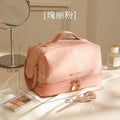 Multi-Compartment PU Leather Makeup Brush Organizer Bag Makeup Brush Bag P3 Pink