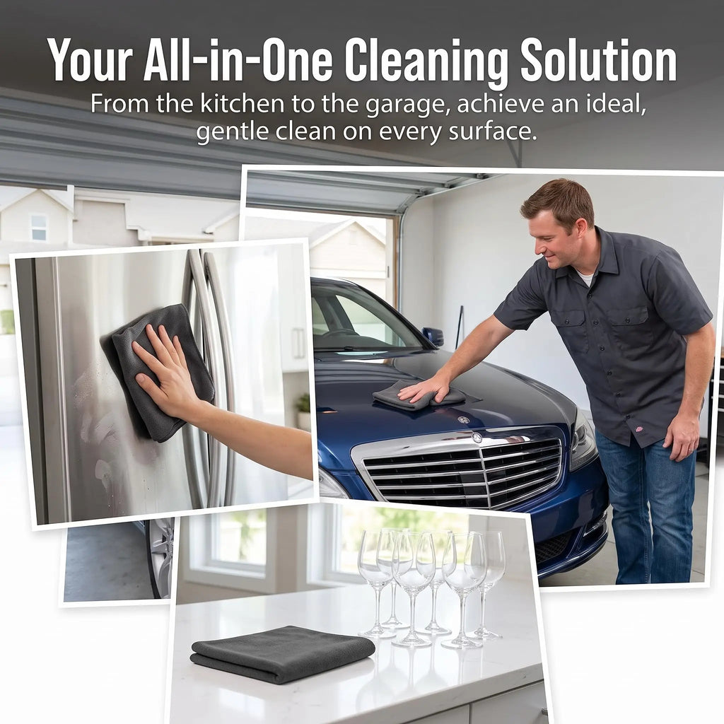 5-Pack Reusable Microfiber Cleaning Cloths | Streak & Lint Free Microfiber Cleaning Cloth P3