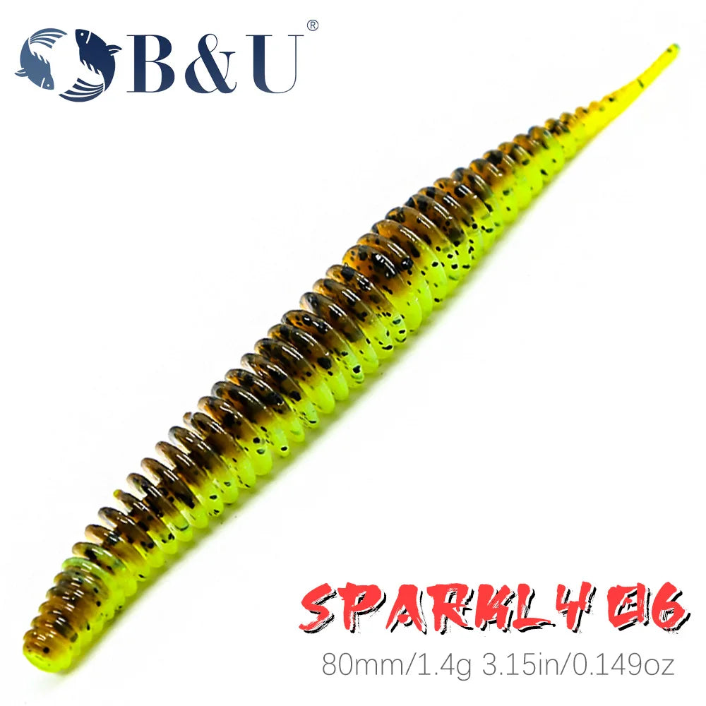 B&U Sparkly 80mm Soft Shad Swimbait – Pike & Bass Fishing Lure Soft Fishing Lure P3
