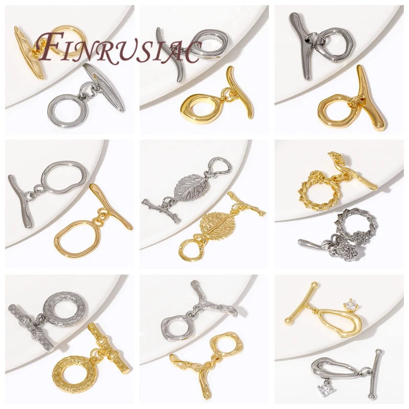18K Gold Plated Brass OT Toggle Clasps for Jewelry Making Jewelry Toggle Clasp P3