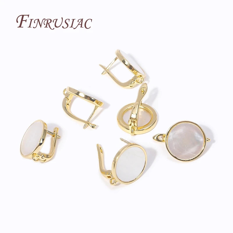18K Gold Plated Shell Earring Hooks & Clasps | DIY Jewelry Findings Earring Jewelry Findings P3