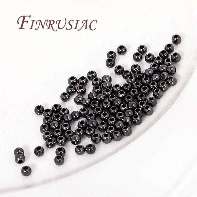 18K Black Gold Round Seamless Spacer Beads 2mm 3mm 4mm – DIY Jewelry Spacer Beads P3