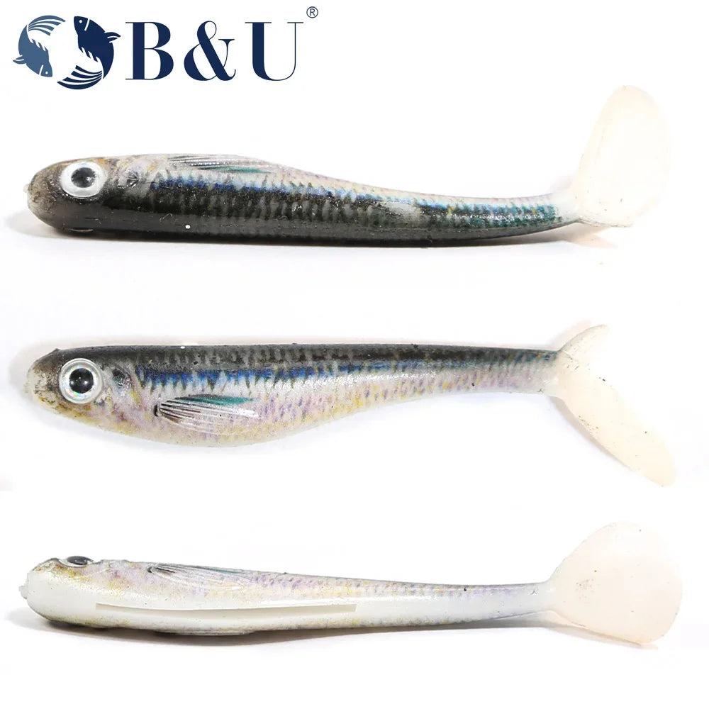 B&U 75mm Paddle Tail Shad Soft Swimbait Lures – 3 Pack Soft Swimbait Lure P3