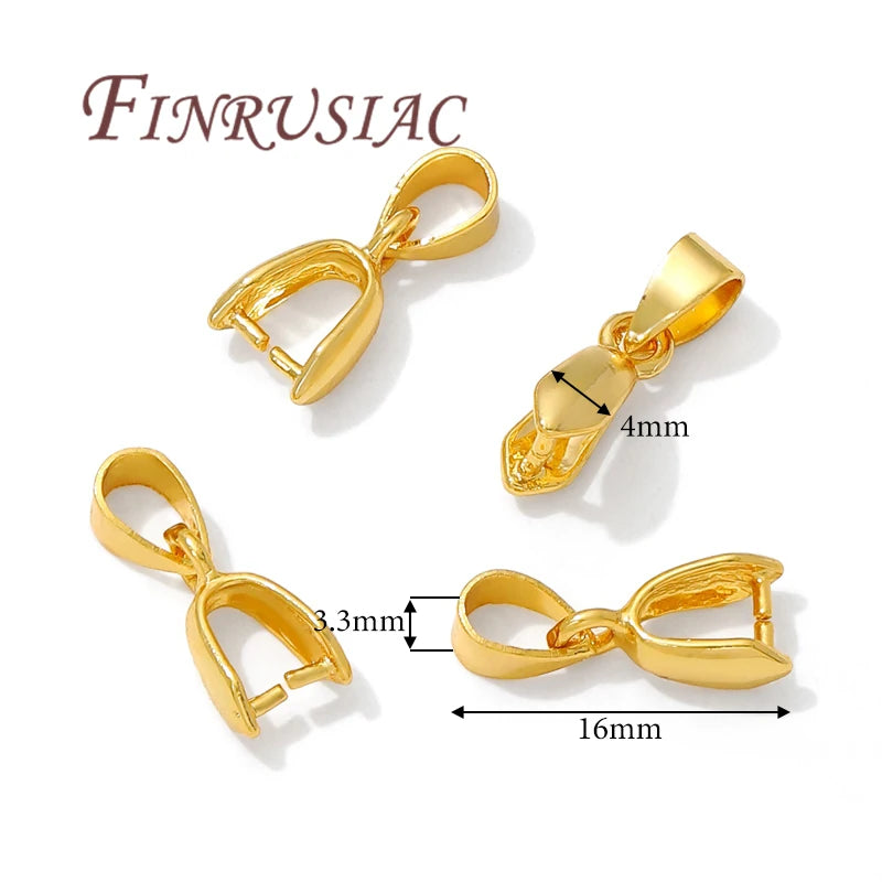 18K Gold Plated Brass Pinch Bail Connectors | DIY Jewelry 5–15 Pcs Jewelry Bail Connectors P3 18K Gold Plated 5 pieces