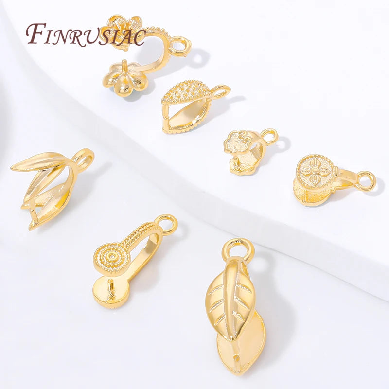 18K Gold Plated Pinch Bail Clasp | DIY Jewelry Findings Jewelry Making Findings P3