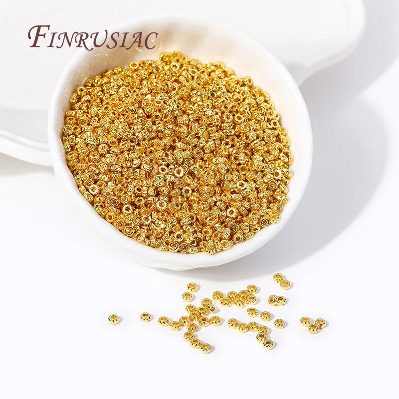 3mm 18K Gold Plated Brass Corrugated Spacer Beads | DIY Jewelry Jewelry Spacer Beads P3