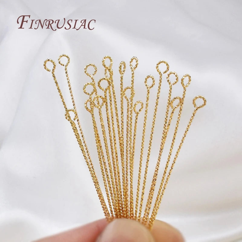 50Pcs 18K Gold Plated Brass Eye Pins – DIY Jewelry Making Jewelry Findings Pins P3