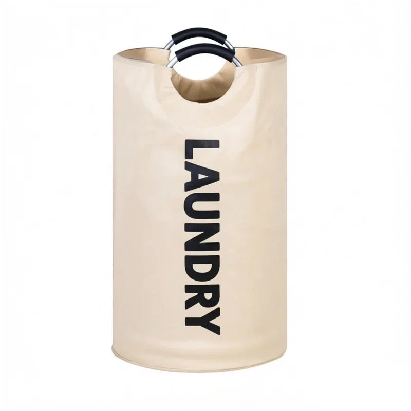 Foldable Laundry Basket 90L – Waterproof Oxford Padded Handles Laundry Storage Basket P3 Beige 2