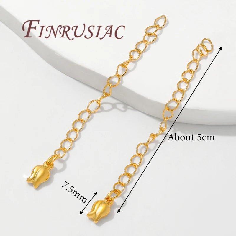 18K Gold Plated 5cm Extension Chain – Necklace & Bracelet Extender Jewelry Extension Chain P3 18K Gold Plated 10 pieces