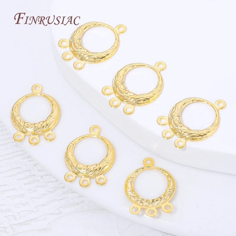 18K Gold Plated Brass Round Multi-Loop Connectors | DIY Jewelry Jewelry Making Findings P3