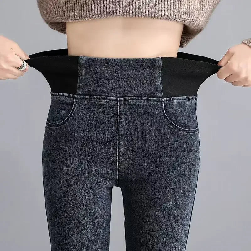 PTKPCC Women's High-Waist Elastic Skinny Jeans | Stretch Denim Skinny Denim Jeans P3