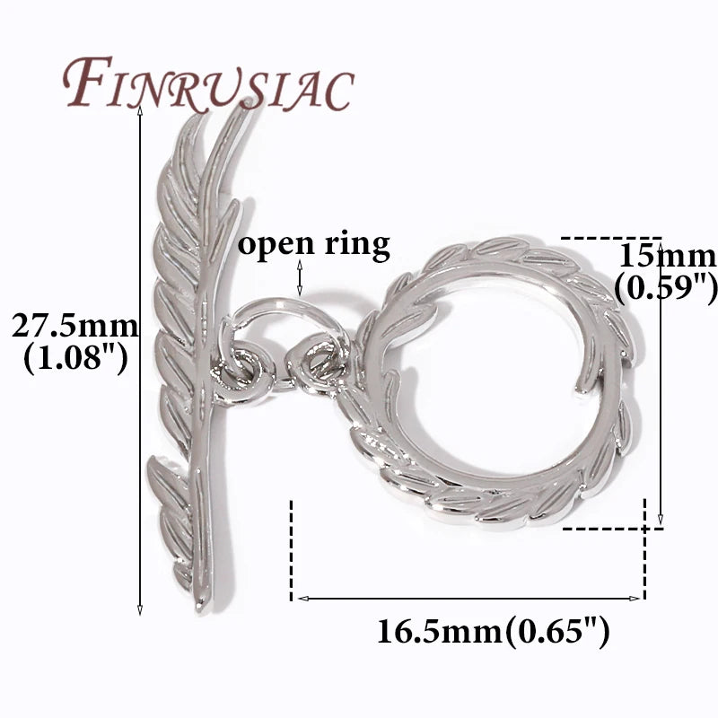 18K Gold Plated Toggle Clasp – Brass OT Connector for DIY Jewelry Jewelry Clasp Findings P3 Rhodium Plated 8 Pieces
