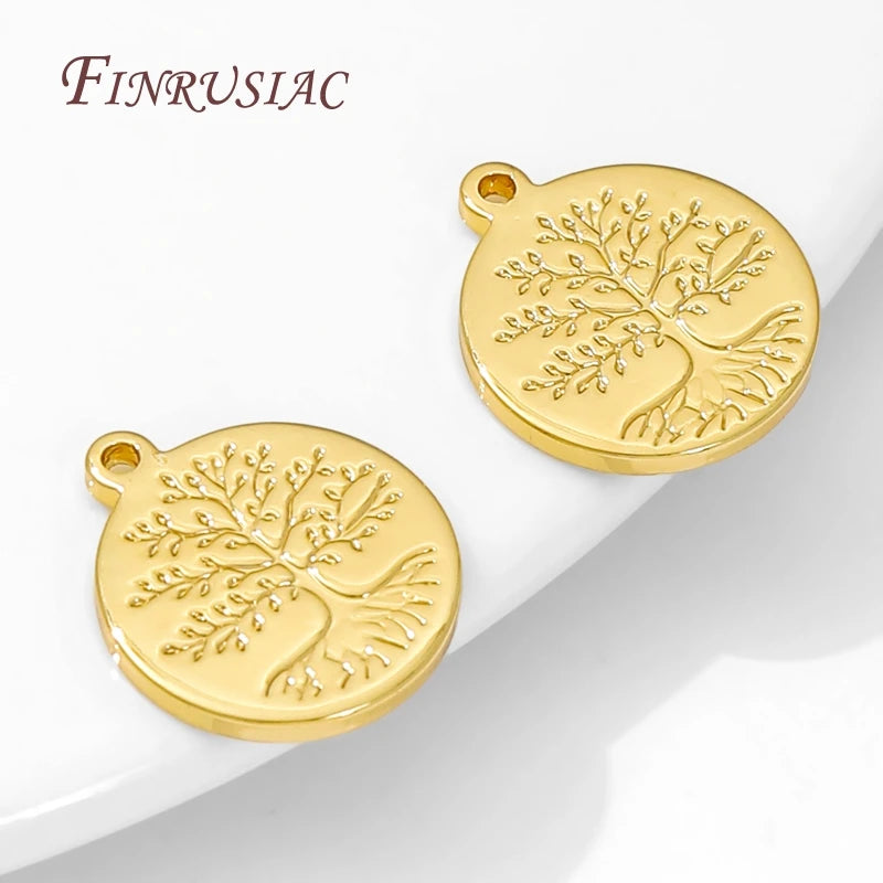 18K Gold Plated Tree of Life Charm Pendant – DIY Jewelry Jewelry Charm Pendant P3