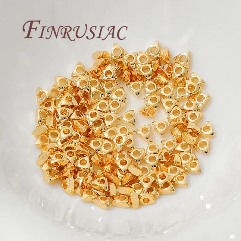 3mm 18K Gold Plated Triangle Spacer Beads | DIY Jewelry Making Jewelry Spacer Beads P3