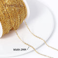 18K Gold Plated 2mm O-Shape Chain – DIY Necklace Bracelet Supply Jewelry Making Chain P3 18K Real Gold Plated 2mm-1Meter