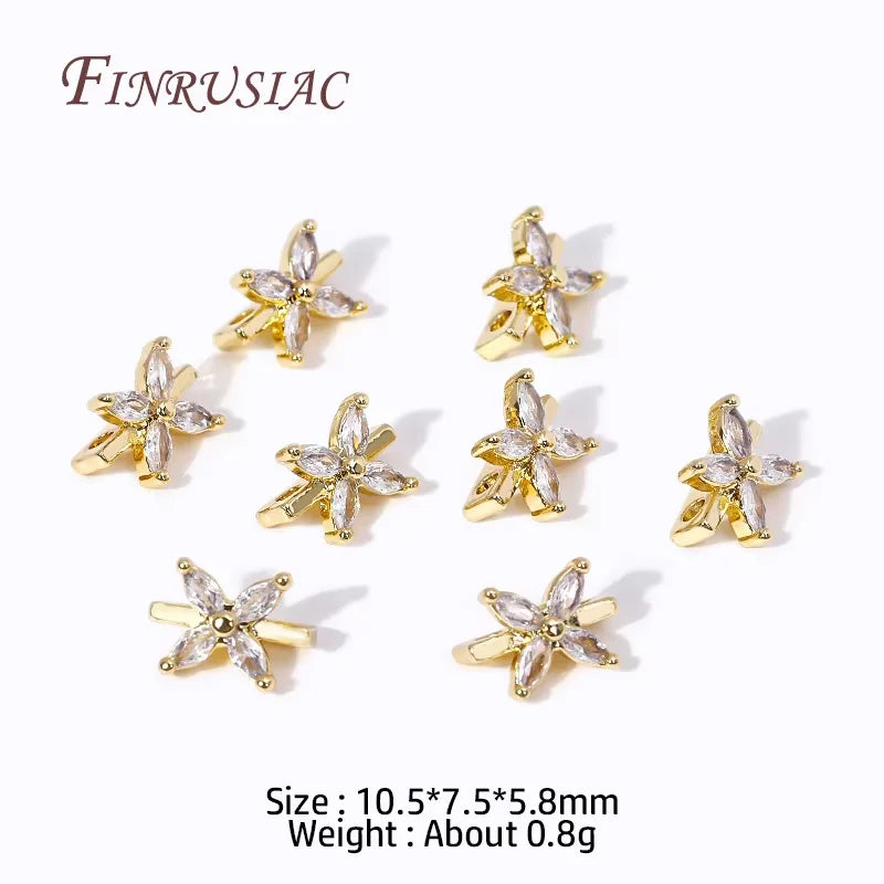 18K Gold Plated Brass Zircon Spacer Bars – 2-Hole Bead Separators Jewelry Spacer Bars P3 18K Gold Plated 2 Pieces