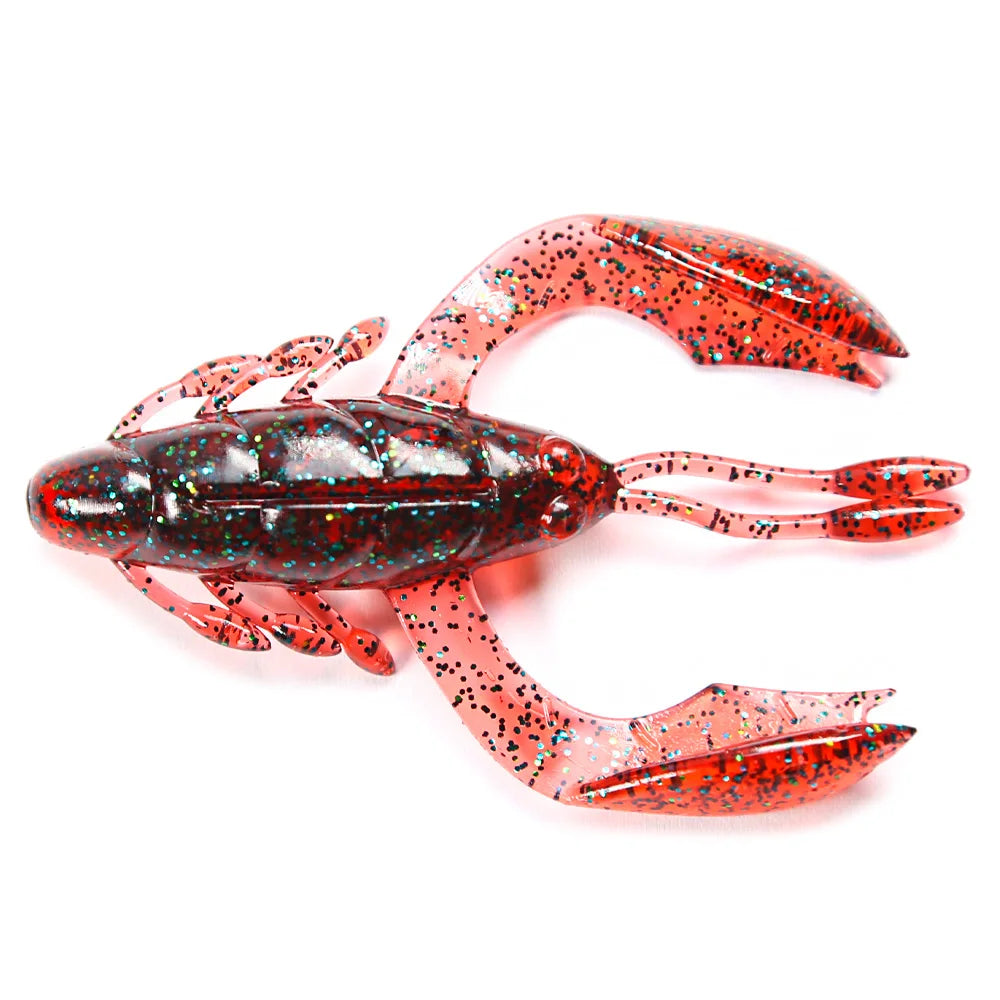 B&U Floating Soft Baits – Crayfish & Shrimp Lures for Bass Soft Fishing Lure P3 red 5pcs-70mm