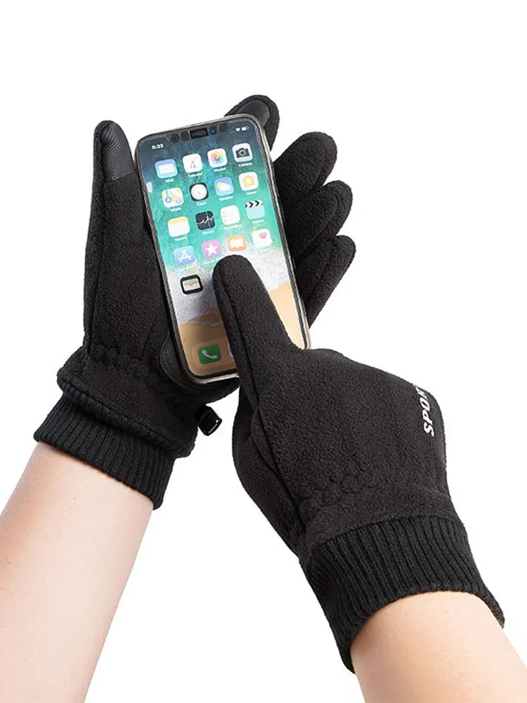 Winter Fleece-Lined Touchscreen Gloves – Windproof Unisex Winter Sport Gloves P3