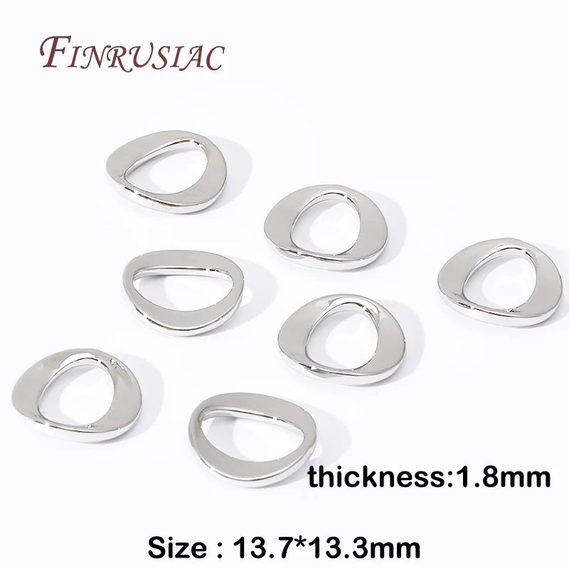 18K Gold Plated Brass Arc Ring Connectors | DIY Jewelry Findings Jewelry Findings Connectors P3 Rhodium Plated 10 Pieces
