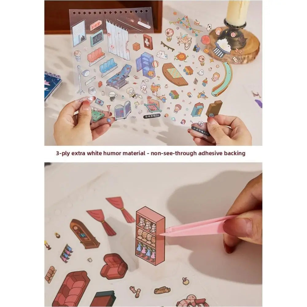 Horror 3D Miniature Scene Sticker Book – 20 Sheets DIY Craft Kids Sticker Book P3