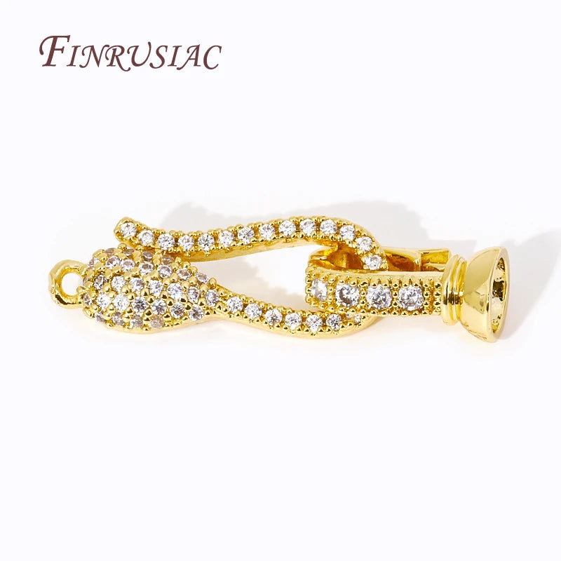 18K Gold Plated Zircon Connector Lock Clasp | DIY Jewelry Jewelry Clasp Finding P3