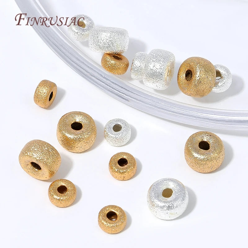 18K Gold Plated Frosted Round Spacer Beads – DIY Jewelry Jewelry Spacer Beads P3
