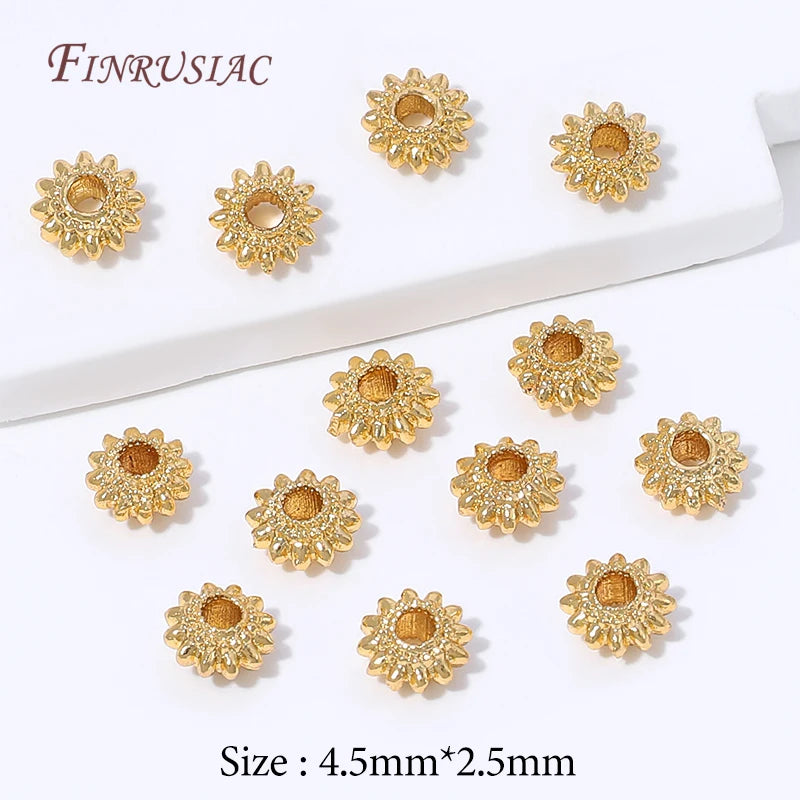 18K Gold Plated Flower Bead Spacers for DIY Jewelry Making Jewelry Bead Spacers P3 18K Gold Plated 20 pcs
