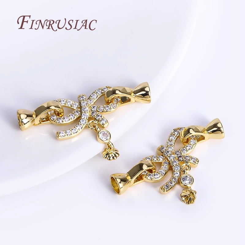 18K Gold Plated Bowknot Connector Clasp – DIY Jewelry Finding Jewelry Clasp Finding P3