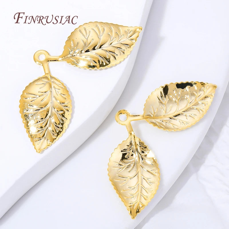18K Gold Plated Leaf Charms & Connectors | DIY Jewelry Making Jewelry Charms Connectors P3