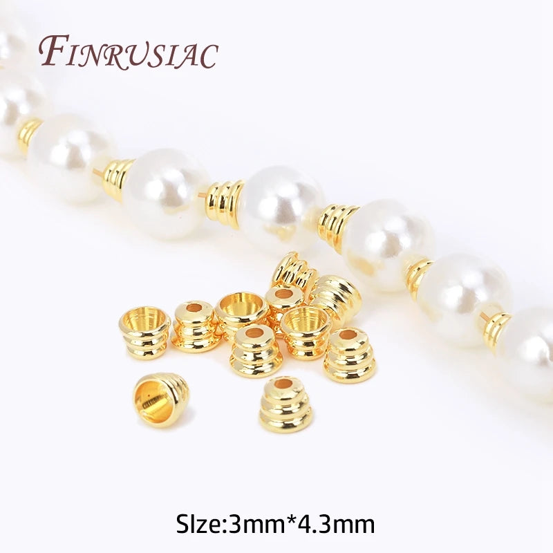 18K Gold Plated Brass Bead Caps Cone | DIY Tassel Jewelry Findings Jewelry Making Findings P3 18k Real Gold Plated 40 Pieces