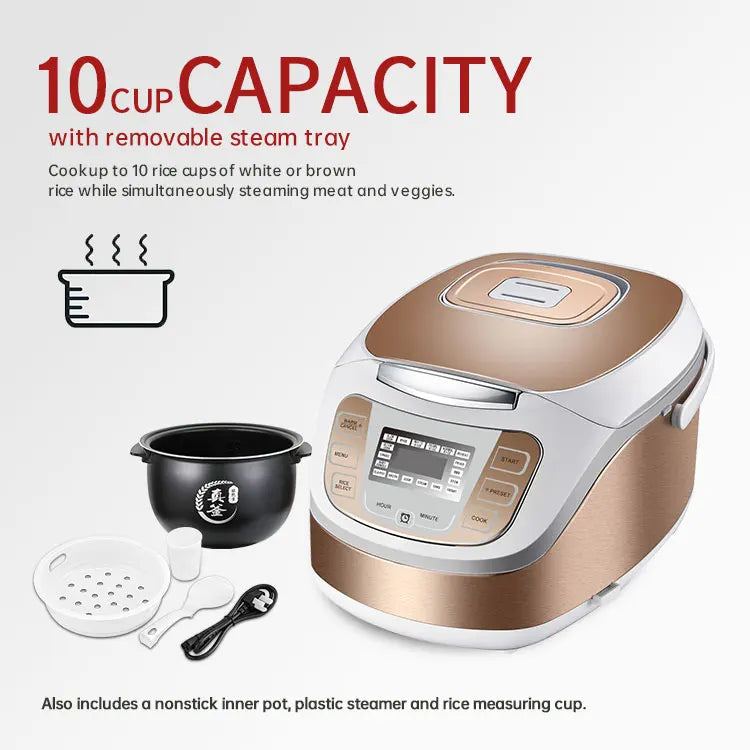 DUTRIEUX JS-X50C Digital Rice Cooker 4–5L Non-Stick | Gold Digital Rice Cooker P3