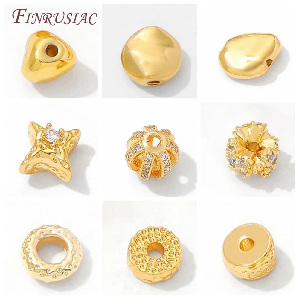 18K Gold Plated Brass Spacer Beads 7mm – DIY Jewelry Making Jewelry Spacer Beads P3