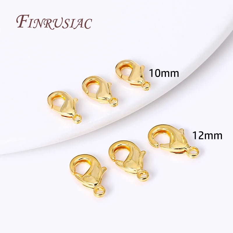 18K Gold Plated Lobster Clasps 10mm/12mm – DIY Jewelry Findings Jewelry Clasps P3