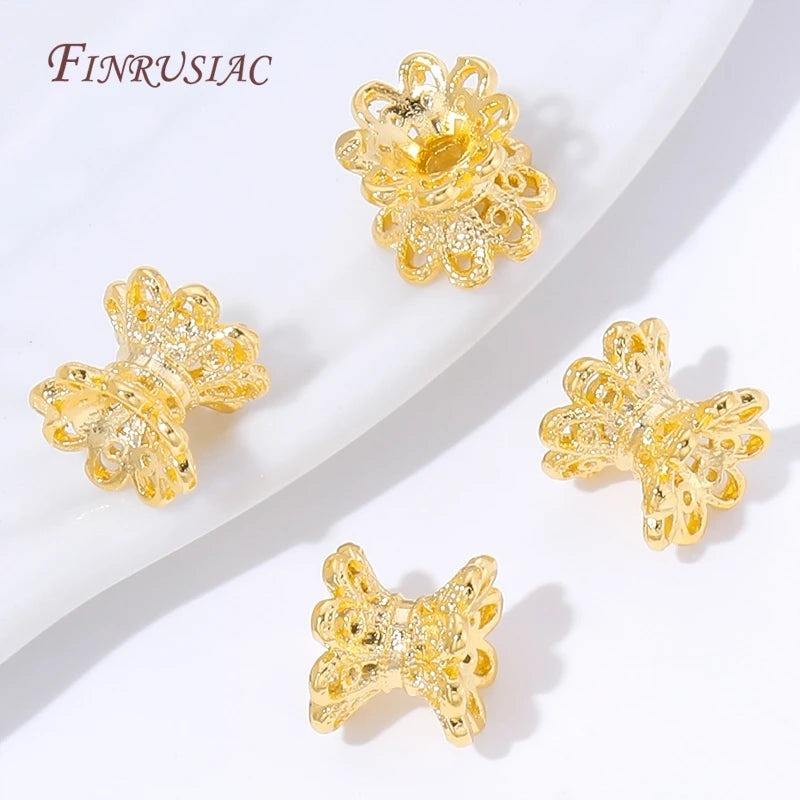 18K Gold Plated Filigree Flower Bead Caps | DIY Jewelry Making Jewelry Bead Caps P3