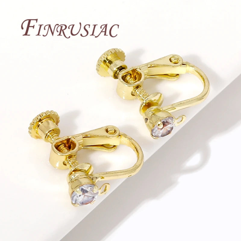 14K/18K Gold Plated Screw Clip Earring Converters | DIY Findings Earring Findings P3