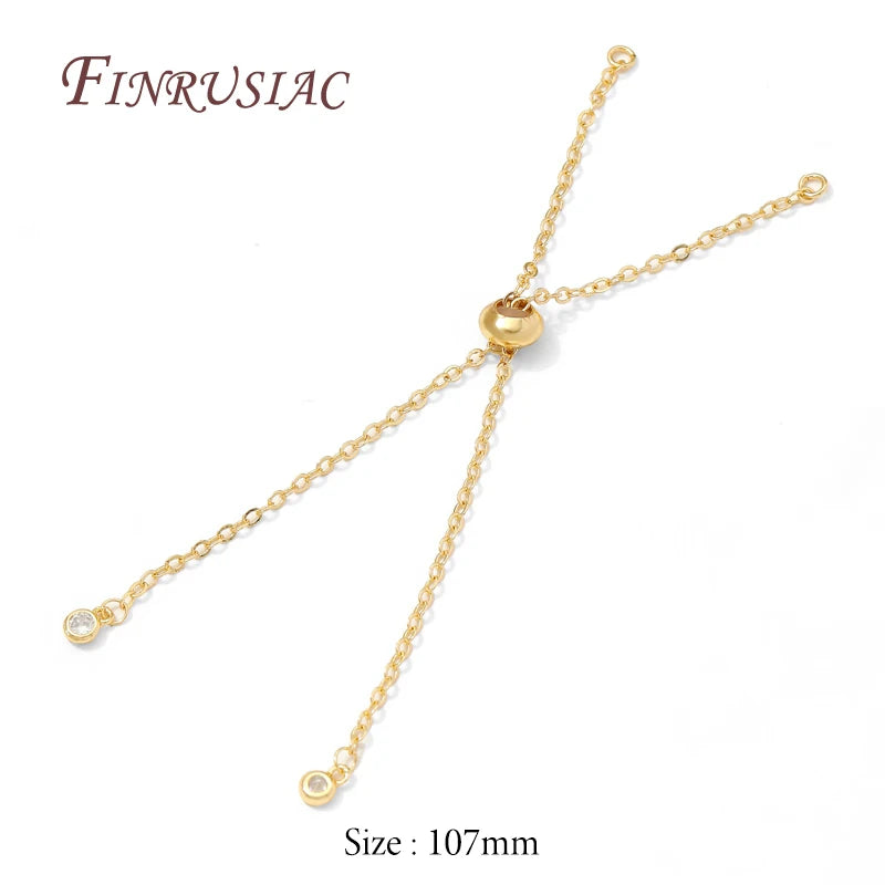 18K Gold Plated Sliding Adjustable Bracelet Chain | DIY Jewelry Jewelry Making Chain P3 18K Real Gold Plated 2 pieces