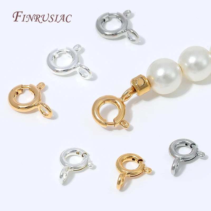 18K Gold Plated Spring Ring Clasp with Loops – DIY Jewelry Jewelry Clasp Findings P3
