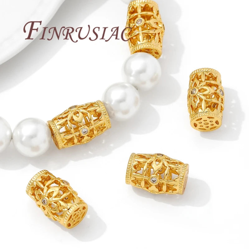 18K Gold Plated Brass Oval Spacer Beads – DIY Jewelry Making Jewelry Spacer Beads P3