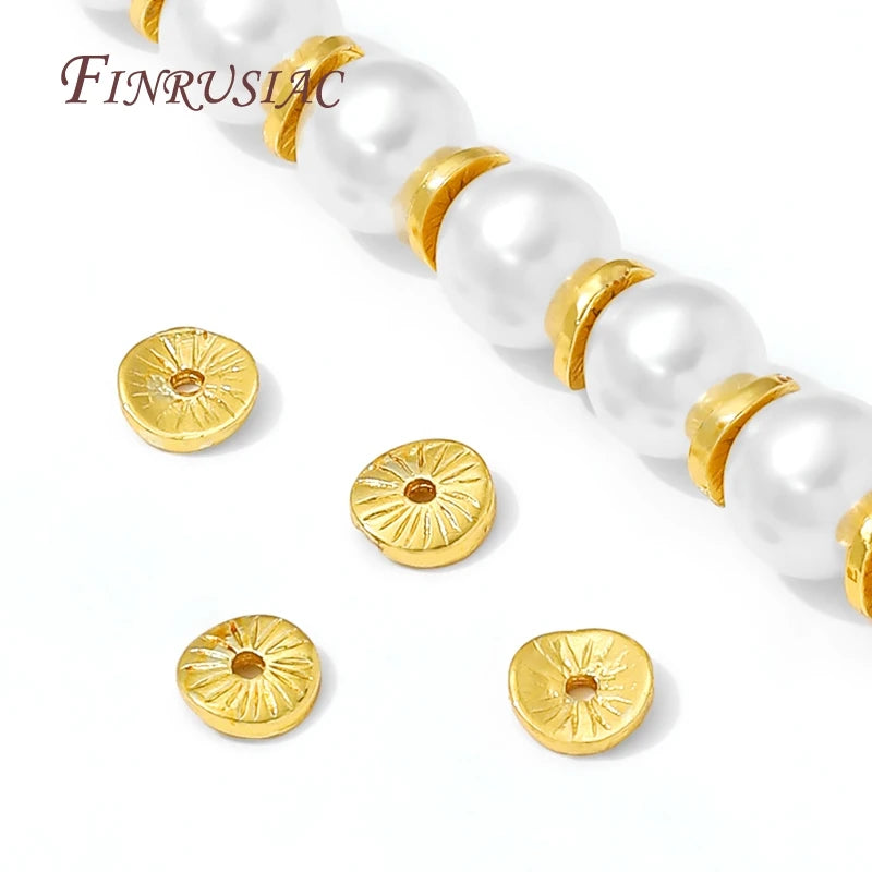 6mm 18K Gold Plated Brass Round Spacer Beads | DIY Jewelry Jewelry Spacer Beads P3
