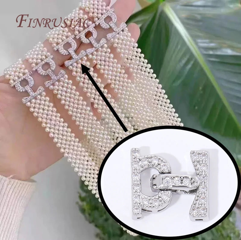 18K Gold Plated Brass & Zircon Bracelet Clasps | 1-2 Pcs Jewelry Clasps P3