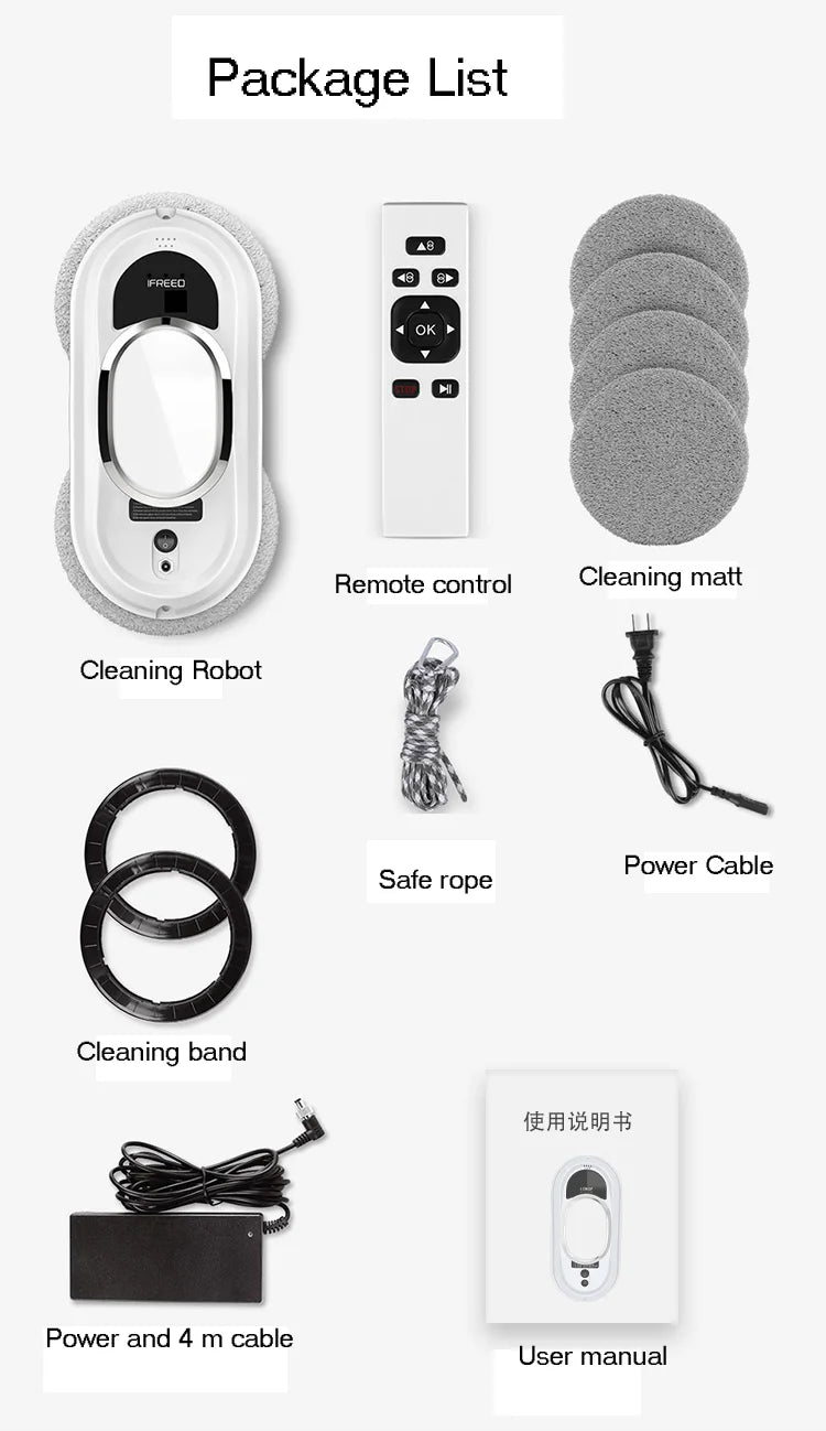 Smart Automatic Window Cleaning Robot – Glass & Tile Cleaner Window Cleaning Robot P3 White EU