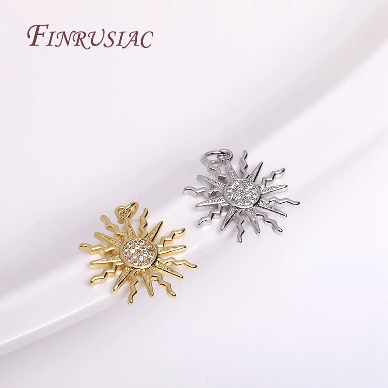 18K Gold Plated Sun Charm Pendant | DIY Jewelry Making Jewelry Charm Pendant P3